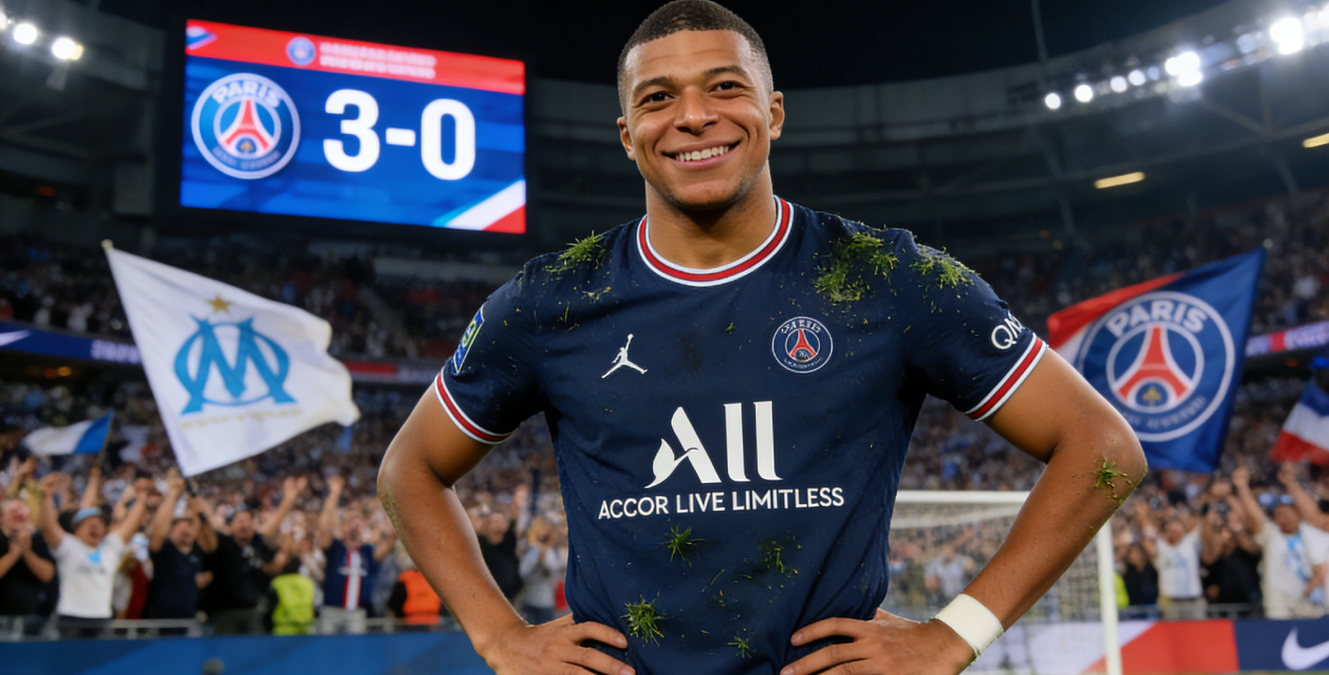 巴黎圣日耳曼3-0马赛 姆巴佩梅开二度